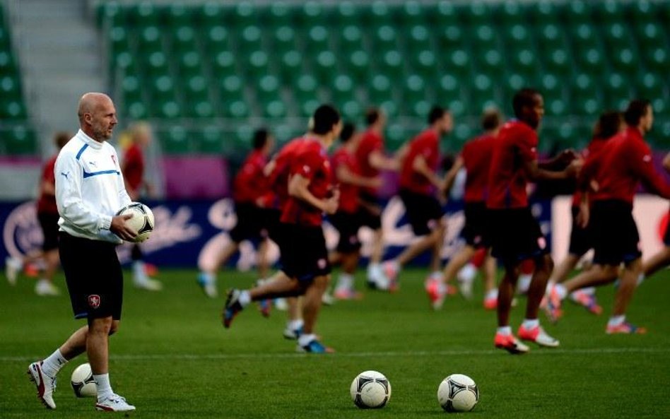 Trening Czechów na stadionie we Wrocławiu