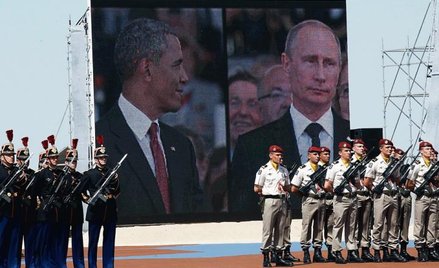 Barack Obama i Władimir Putin na obchodach D-Day