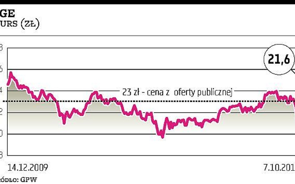 Rząd sprzedaje akcje PGE, a ich kurs spada