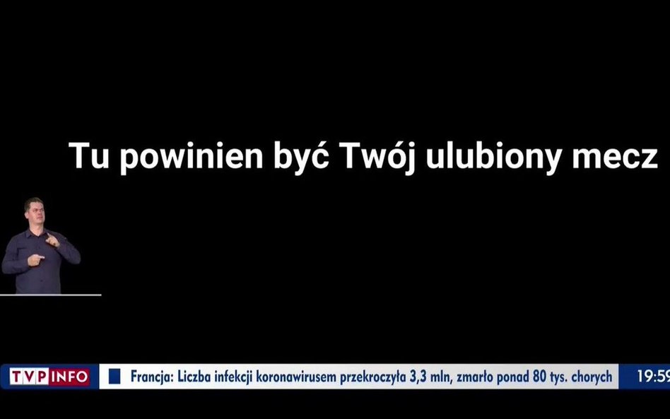 Plansza, wyemitowana przez TVP przed orędziem marszałka Senatu Tomasza Grodzkiego