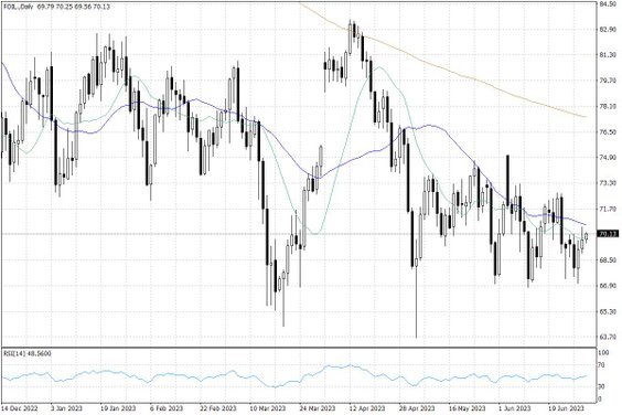 Notowania ropy naftowej WTI – dane dzienne