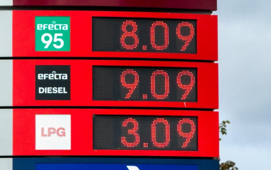 Ceny paliw na jednej ze stacji Orlenu w Szczecinie