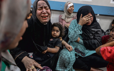 Ranni po eksplozji w szpitalu w Gazie (17 października), o którą Hamas fałszywie oskarżył Izrael. Bu