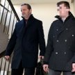 Sebastian K. i jego obrońca mecenas Władysław Pociej wychodzą po przesłuchaniu w krakowskiej prokura