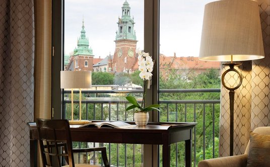 Widok z pokoju hotelu Marriott w Krakowie