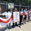 Protest pod ambasadą Białorusi w Warszawie (autor:Vitaut Siučyk)