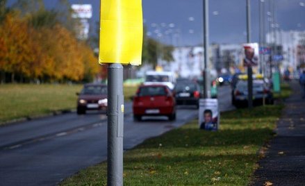 Zasłonięty plakat wyborczy przed wyborami parlamentarnymi w 2007 roku