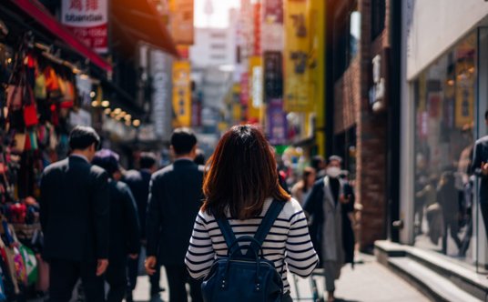 "Myeongdong w Seulu, Korea Południowa."