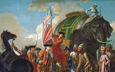 „Spotkanie Roberta Clive’a i Mira Jafara po bitwie pod Palasi”, obraz Francisa Haymana