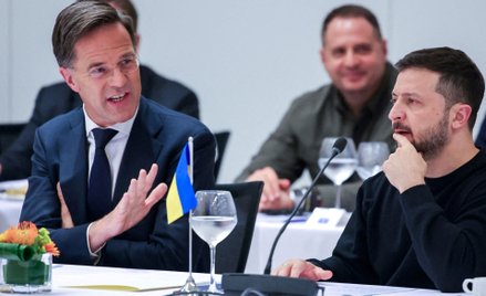 Szef NATO Mark Rutte i prezydent Ukrainy Wołodymyr Zełenski
