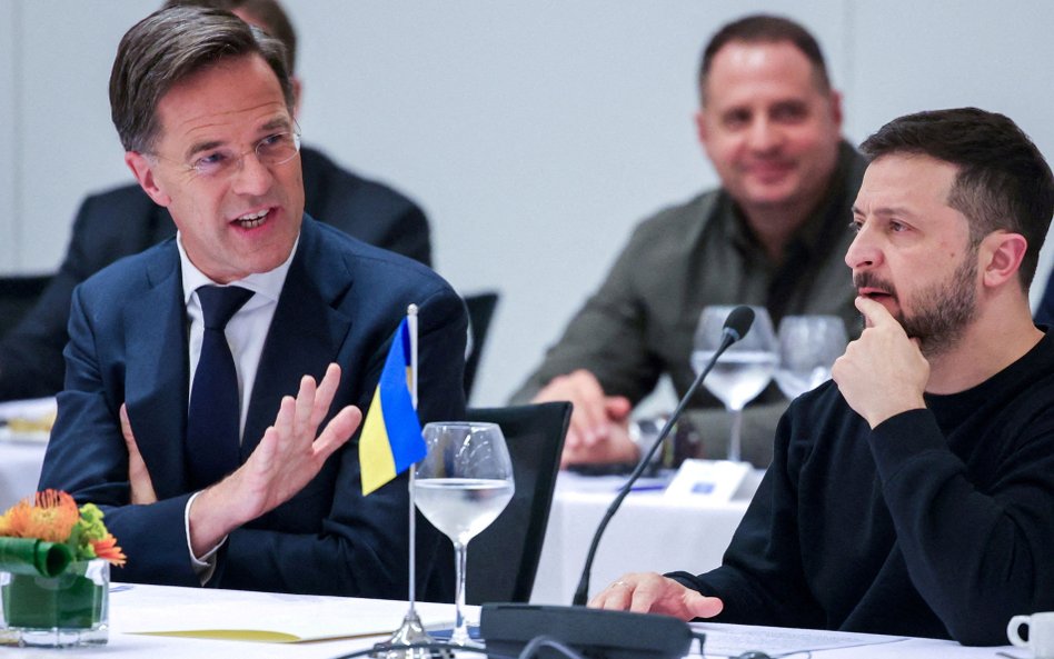 Szef NATO Mark Rutte i prezydent Ukrainy Wołodymyr Zełenski