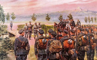 „Wymarsz Pierwszej Kompanii Kadrowej z Oleandrów w Krakowie dnia 6 sierpnia 1914 r.” – obraz Jerzego