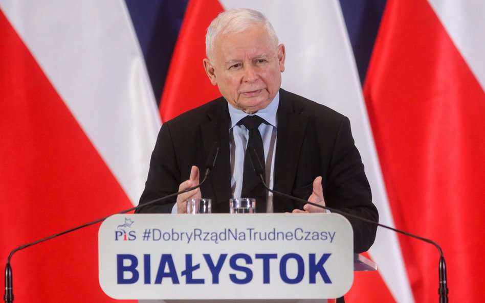 Prezes PiS Jarosław Kaczyński w Białymstoku