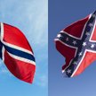 Flaga Norwegii i flaga Skonfederowanych Stanów Ameryki