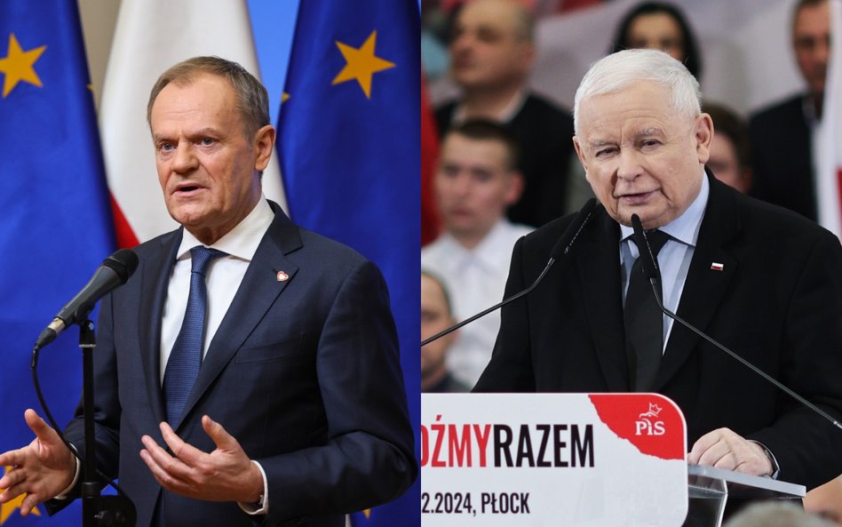 Premier Donald Tusk i prezes PiS Jarosław Kaczyński