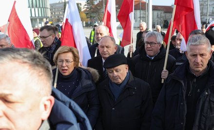 Prezes PiS Jarosław Kaczyński podczas uroczystości na pl. Piłsudskiego w Warszawie