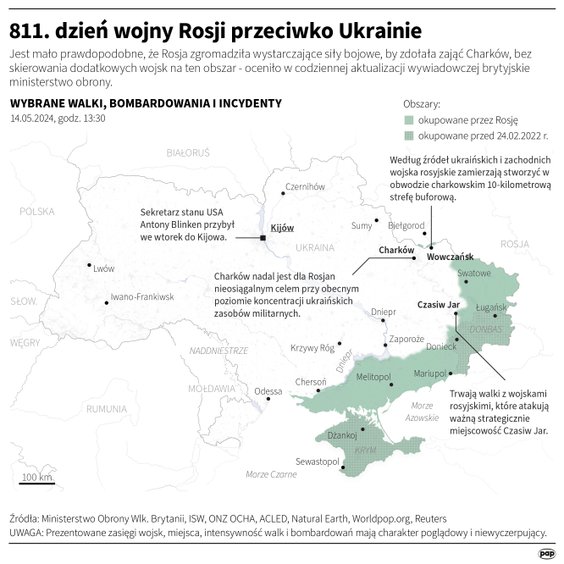 Tak wyglądała sytuacja na froncie na Ukrainie w 811 dniu wojny