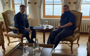 Władimir Miedinski i Dawid Arachamia, szefowie grup negocjatorów z Rosji i Ukrainy na rozmowy w Stam