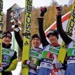 Polscy skoczkowie (od lewej) Adam Małysz, Stefan Hula, Kamil Stoch i Łukasz Rutkowski, zajęli drugie