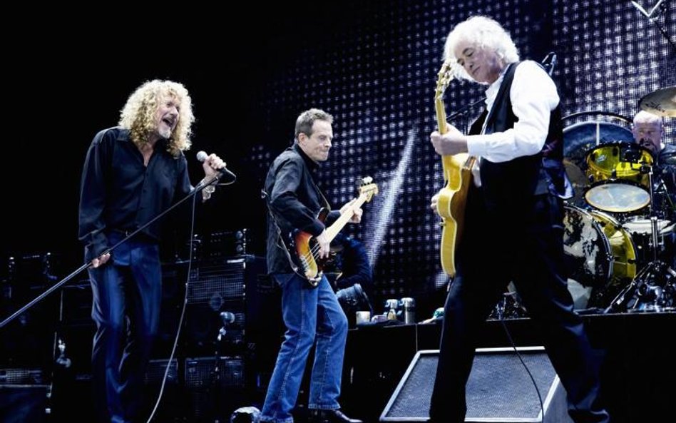 Od lewej Robert Plant, John Paul Jones i Jimmy Page, czyli Led Zeppelin podczas koncertu „Celebratio