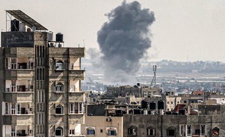 Bombardowane miasto Rafah w Strefie Gazy, 19 października