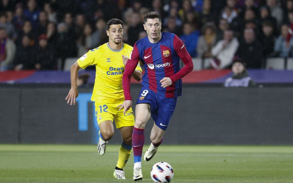 Robert Lewandowski nie strzelił gola Las Palmas