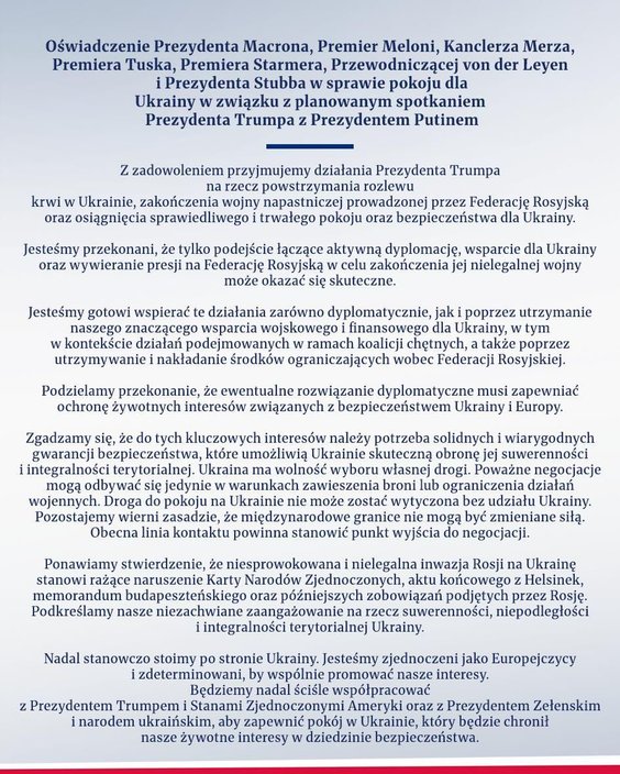 Tekst oświadczenia, opublikowany przez premiera Donalda Tuska