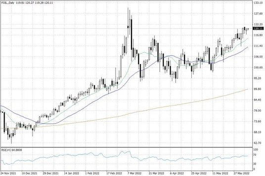Notowania ropy naftowej WTI – dane dzienne