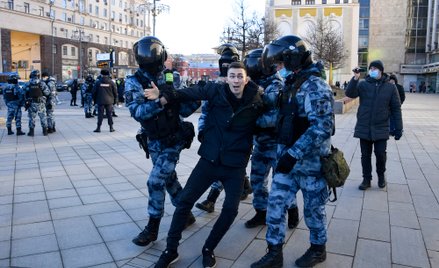 Antywojenny protest w Moskwie