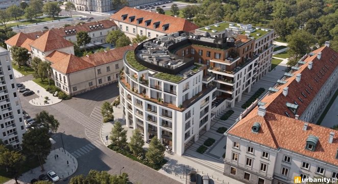 Wizualizacja widoku na Villę Bogorię od strony ulicy Pasaż Simonsa