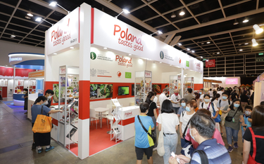 Pawilon Polski na tegorocznych (2021 r.) targach HKTDC International Food Expo w Hongkongu.