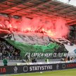 Kibice Radomiaka Radom podczas meczu 1. ligi piłkarskiej z Koroną Kielce