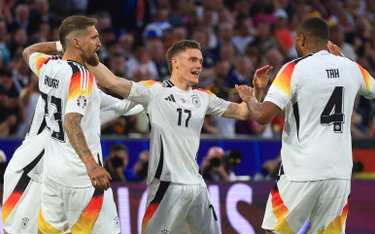 Niemcy - Szkocja. Na Euro 2024 Florian Wirtz (w środku) strzelił drugiego najszybszego gola w histor