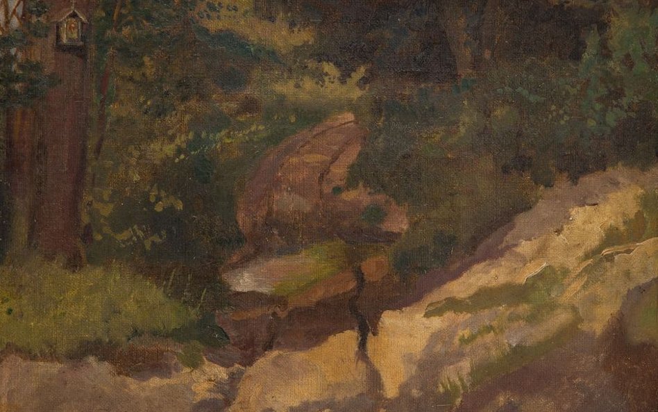 Józef Chełmoński, Kapliczka przy leśnej drodze