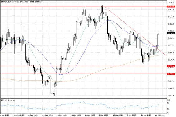 Notowania srebra – dane dzienne