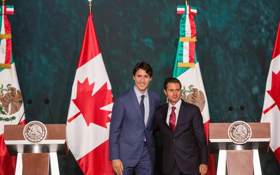 Justin Trudeau, premier Kanady i Enrique Pena Nieto - prezydent Meksyku