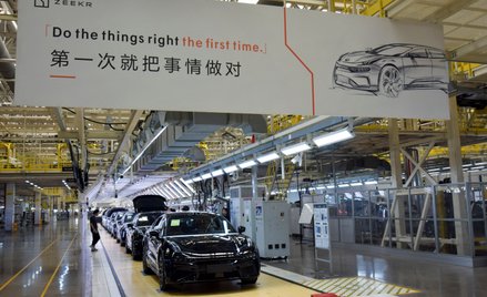 Fabryka samochodów elektrycznych Zeekr 001 w fabryce Zeekr w Ningbo w Chinach
