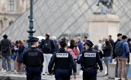 Francuscy policjanci przed Luwrem