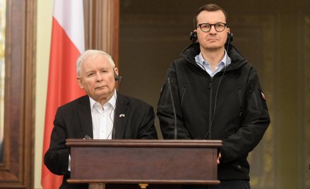 Jarosław Kaczyński i Mateusz Morawiecki w marcu 2022 roku w Kijowie