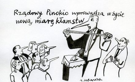 Komentarz rysunkowy. Rządowy Pinokio