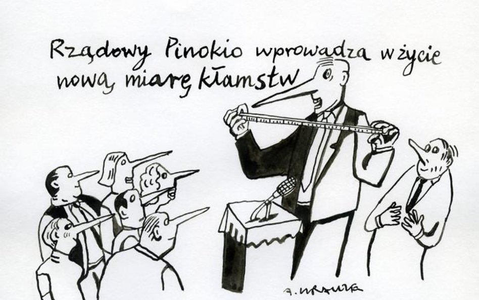 Komentarz rysunkowy. Rządowy Pinokio