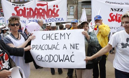 Pikieta NSZZ „Solidarność” przeciwko bezrobociu, Łódź, 25.05.2011 r.
