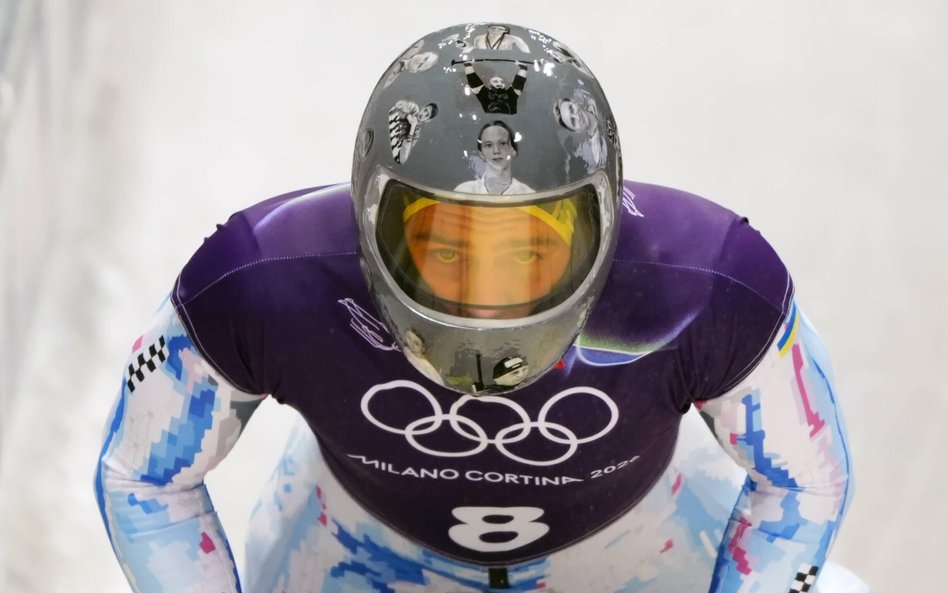 Władysław Heraskewycz w swoim słynnym kasku