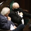 Jarosław Kaczyński w sejmowych ławach z szefem klubu PiS Ryszardem Terleckim