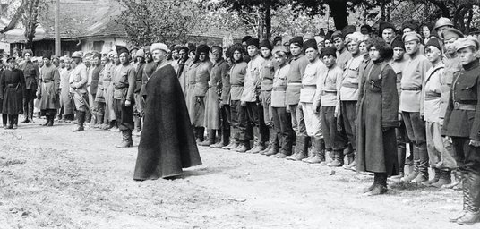 Symon Petlura z&nbsp;żołnierzami Ukraińskiej Republiki Ludowej, 1920 r.