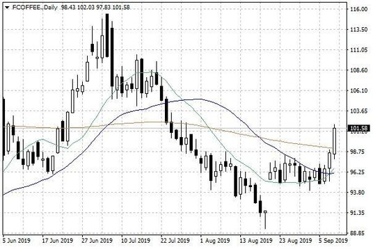 Notowania kawy arabica w USA – dane dzienne