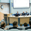Konferencja na temat roli biegłych sądowych w nowym procesie karnym. Na zdjęciu od lewej dr Mieczysł