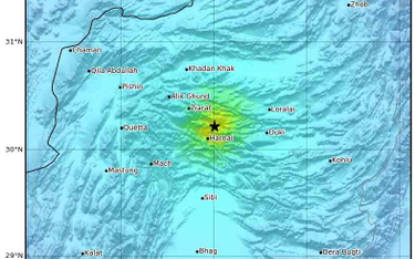 Epicentrum trzęsienia ziemi w Pakistanie z 7 października