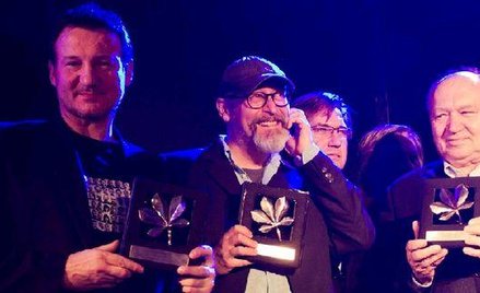 Robert Więckiewicz, aktor z „Wymyku”, reżyser Wojciech Smarzowski i Włodzimierz Niderhaus, producent