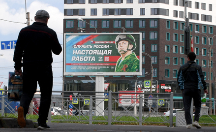 Billboard zachęcający Rosjan do służby wojskowej, 20 sierpnia 2022 r.